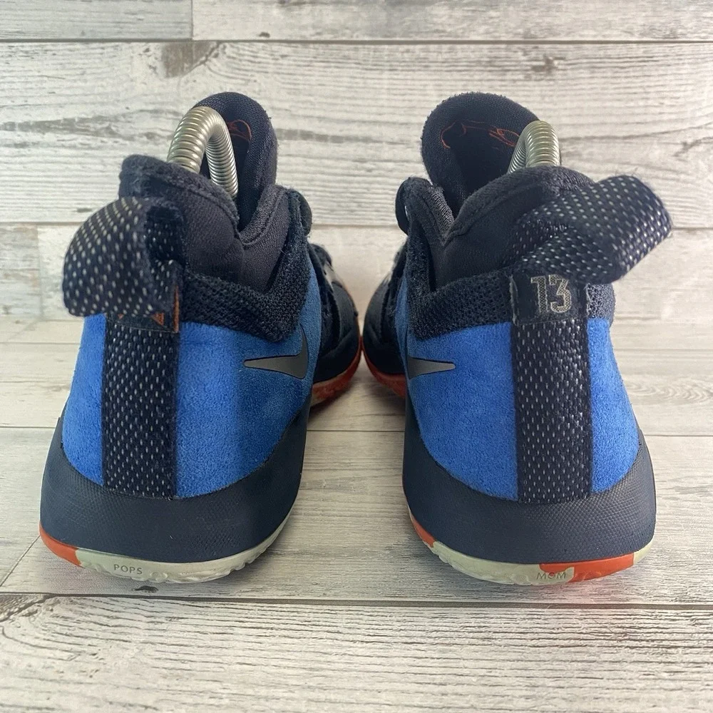 Nike PG 2 Youth Shoes 5.5 Blue Orange Multi Basketball Sports Kids Sneakers Nice
